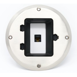 RiteAV 1 Gang 1 Port Cat6 Floor Box - Stainless Steel