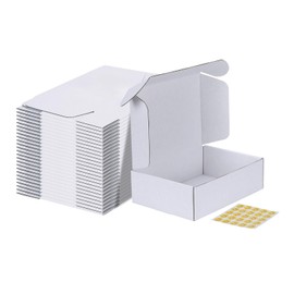 MEBRUDY 10x7x3 Inches Shipping Boxes Pack of 25, White Corrugated Cardboard Box for Mailing Packing Literature Mailer