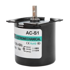 Fafeicy Motor Síncrono de CA, 14 W/110V~220V, 2,5~20 Rpm/Min, Motor de Permanente de Alta Torsión de 2 Vías, Motor de Baja Velocidad con Soporte(110V 2.5rpm/min), Motores