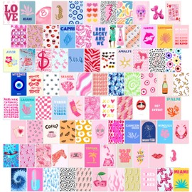 Y2K BOO Preppy Wall Collage Kit for Teen Girls - 100pcs Trendy Teen Room Decor & Gift, 4x6 Aesthetic Photo Prints for Stylish Bedroom, Pink & Blue Preppy Posters for College Dorm