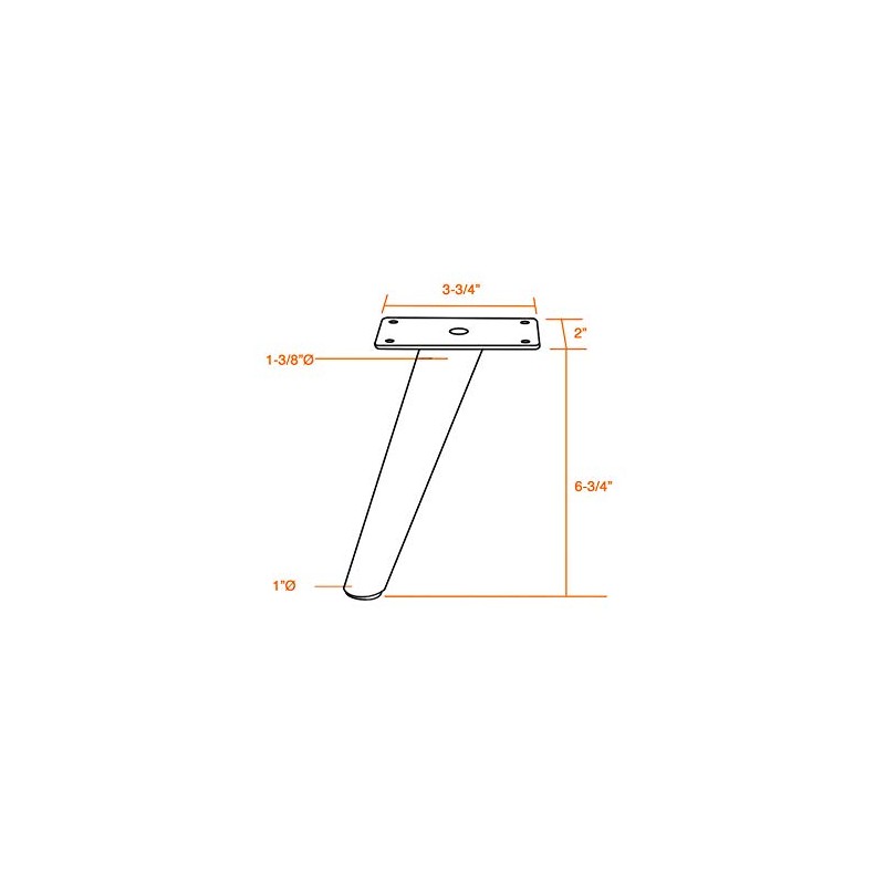 AKB Hardware 6-3/4"H Slant Furniture Metal Legs - Set of