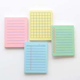 Monolike Memopad Olly Molly Weekend SET - 4 Packs, 4 Different Designs, 80 Sheets Per Pad, Total 320 Sheets, Note pads, Writing pads, 80x148mm