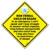 Non-Verbal Child on Board Car Sign, 14 x 14 cm,