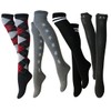 Socks Kids Knee High Socks College Style Basic Trad Design 4 Pairs Set Cotton Blend Overknee 22~24cm