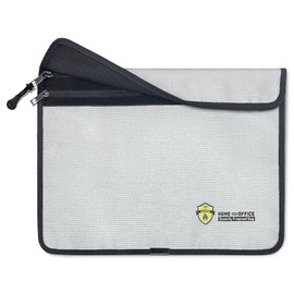 VAZIOYAR Two Pockets Fireproof Document Bag, Security Fireproof Bag,15''x 11'' Security Waterproof File Bag with Zipper, Storage Organizer Money Bag for Valuables, Important Documents, Cash