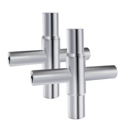 Llave multifuncional de 4 vías, llave de cruz de acero, llave universal de apertura, fontaneros, electricistas, herramienta para medidor de agua, gas, llave de apertura de caja
