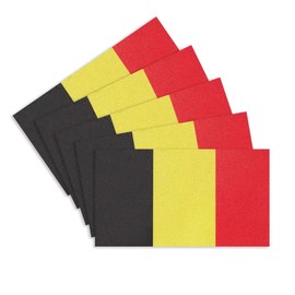 CANTENDO 5Pcs Belgium Flag Decal Sticker - Belgian Flag Reflective Vinyl Car Stickers - for Car Window Bumper Waterproof Sticker (2.5 x 4.5 Inch)
