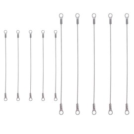 Wire Keychain Cables, 10 Pack Stainless Steel Door Restraint Line for Cabinet Door Closet Door, Eyelets Ended Security Wire Rope, 2mm Cable Loop Rings for Hanging Luggage Tags, Keys and ID Tag Keepers