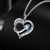 For Women Heart Necklace 14k White Gold Filled Engraved Jewelry