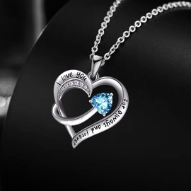 For Women Heart Necklace 14k White Gold Filled Engraved Jewelry for Women