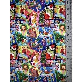 Unbranded Grinch Stole Christmas Custom Fabric Fat Quarter 18x28” Cotton Spandex