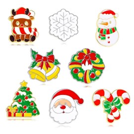 DSADKI Cute Enamel Pin Brooches Variety styles Variety Themes Available Cartoon Brooch Badge Pins for Women Clothes Bags Backpacks Party Decoration Christmas Gift (Merry Christmas)