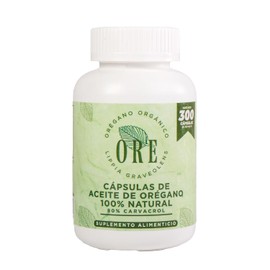 ORE Cápsulas de Orégano Silvestre 300 piezas 80% Carvacrol | Producto Mexicano | Sin Gluten, Vegano FBA
