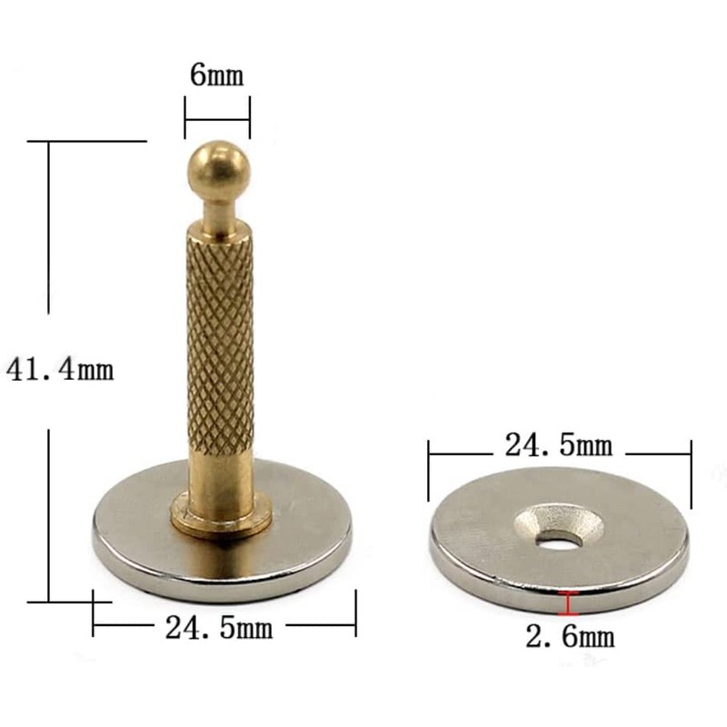 Jiayouy Gold Round Base Magnet Acoustic Guitars Accessory Luthier DIY