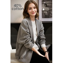 2025 Spring Fashion Streetwear Oversized Womens Hoodies Sweatshirts Pockets no Zip Up Long Sleeve Open Front Cardigan Dark Grey