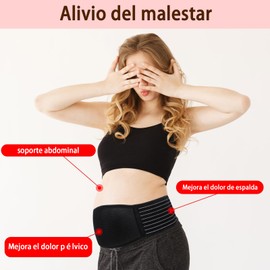 Faja Embarazo Soporte, Cinturón de Maternidad Ajustable, Fajas de Cintura Abdomen para Alivio del Dolor de Pelvis, Lumbar Espalda, Suave Transpirable para Embarazo Posparto (Negro)