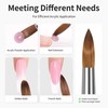 Kolinsky Hair Acrylic Nail Brush Green Metal Handle Professional Manicure