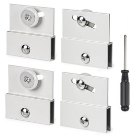 4 Pcs Shower Door Rollers,M 6054 Sliding Glass Door Rollers – Frameless Shower Doors Top Bracket Roller Assembly with 3/4” Shower Door Wheels, Ball Bearings, Chrome Aluminum for Sliding Glass Door