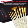 DUGATO Artist Paint Brush Set 15pcs Includes Pop-up Carrying Case