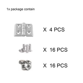 BLCCLOY 4 Sets 10 Series Aluminum Extrusion Profiles Pivot Hinge Bracket Install Kit Connector, 4Pcs 1010 Hinge with T-Nuts Screw Bolt for 1" x 1" 1 Inch x 1 Inch Extruded Aluminum Rail