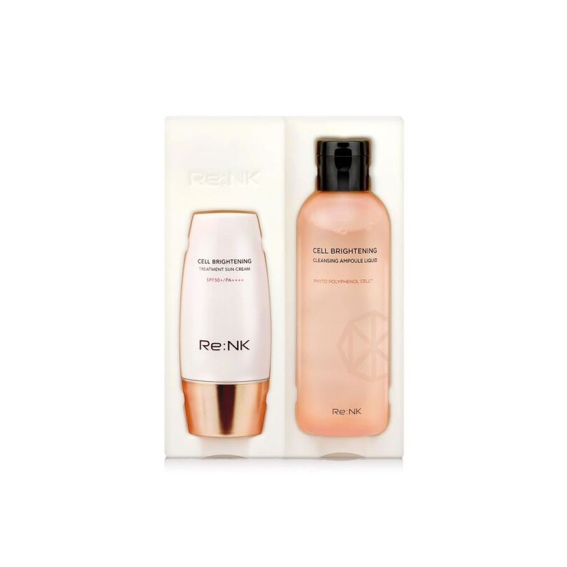 Rienkay 리엔케이 셀 브라이트닝 트리트먼트 선크림 55ml 스페셜 세트 Re:nu