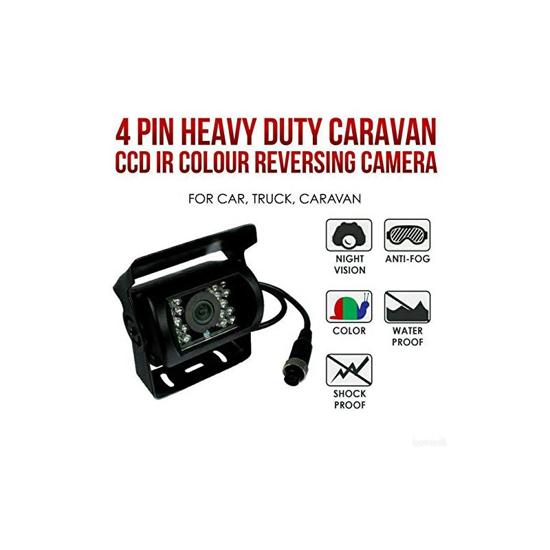 Riloer 4 Pin CCD Reversing Backup Camera, with 10m Cable