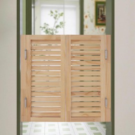 Undercat Swinging Door Cafe Door, Solid Wood Partition Door, Two-Way Saloon Doors, for Hallway Porch Kitchen Bar Pub Entrance Partition, 35.43 * 35.43 in, Wood Color