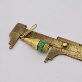 Handmade Green Jade Brass Earring Tribal Regional Tibetan Nepalese Handmade ER52