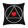 Sober Heart Sobriety Support Alcoholic Abstinence Throw Pillow