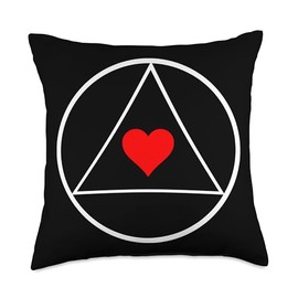 Sober Heart Sobriety Support Alcoholic Abstinence Throw Pillow