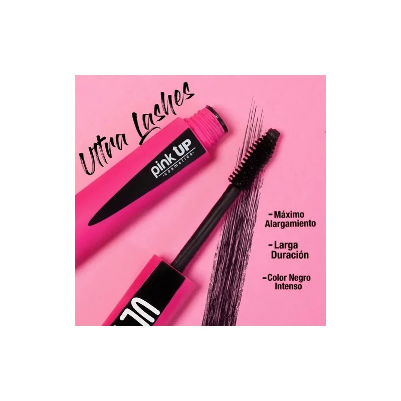 Máscara De Pestañas Ultra Lashes Pink Up A Prueba De