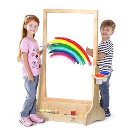 KRAND Double-Sided Plexiglass Painting Art Easel, Easy to Clean, Kids Drawing Board On Both Sides, Fun Arts and Crafts Activity for Boys and Girls Indoor and Outdoor