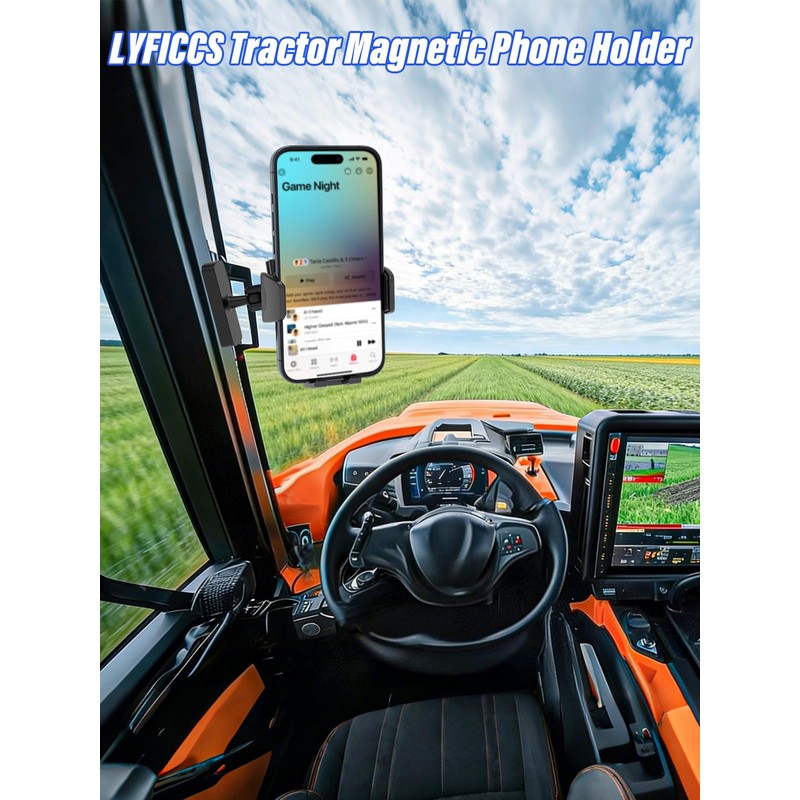LYFICCS Magnetic Phone Holder for Tractor/Forklift/Excavator