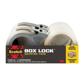 Scotch Heavy Duty Packing Tape with Dispenser, 1.88-inch x 54.6 yds., Clear, 4/Pack (MMM39504RD)