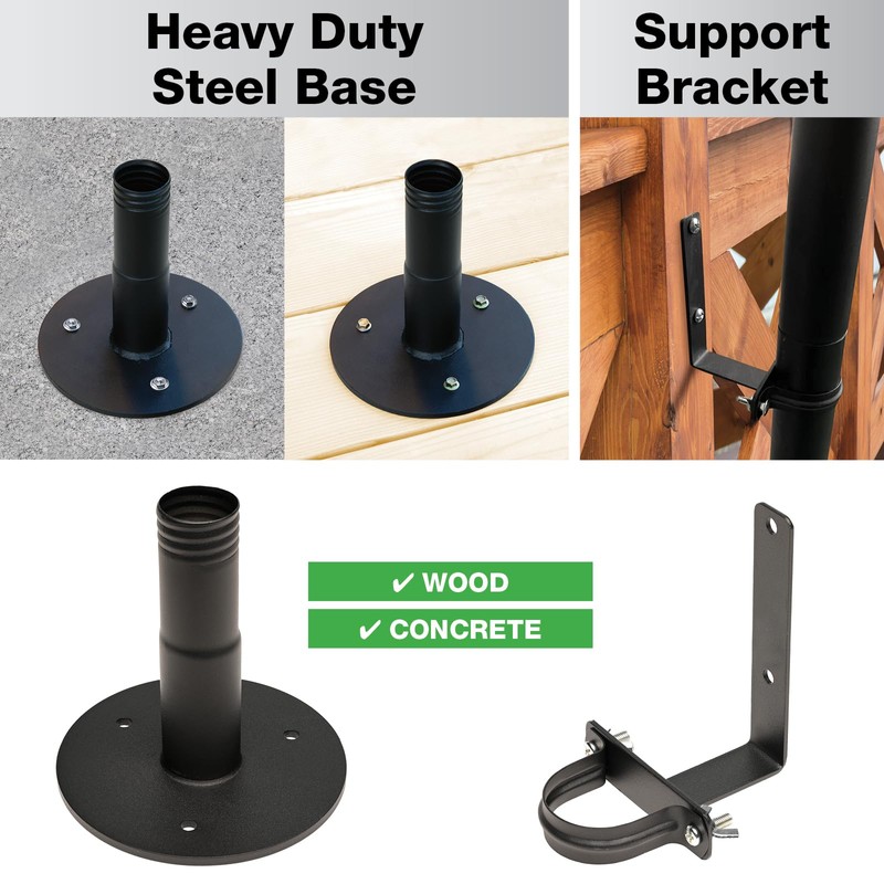 Premium String Light Pole - 1 Pack - Extends to