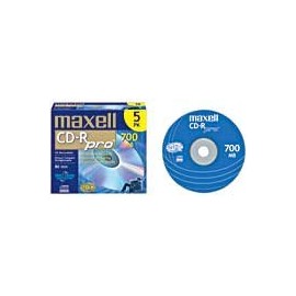 Maxell CDR PRO 700MB 80MIN 48X-W/JC 5PK (648405)