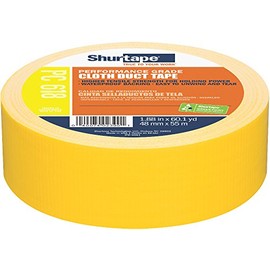 Shurtape PC 618 Performance Grade, Colored Cloth Duct Tape, Excellent Holding Power, 48mm x 55m, Yellow, 1 Roll (203680)