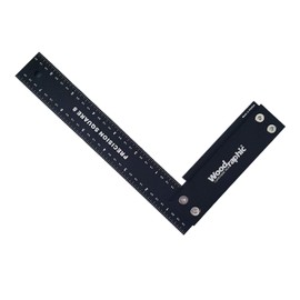 Woodraphic 200mm Machinist Precision Square – CNC Aluminum Metric Measuring and Layout Tool for 90° Angle Checking in Woodworking, Cabinetry, and Metalworking