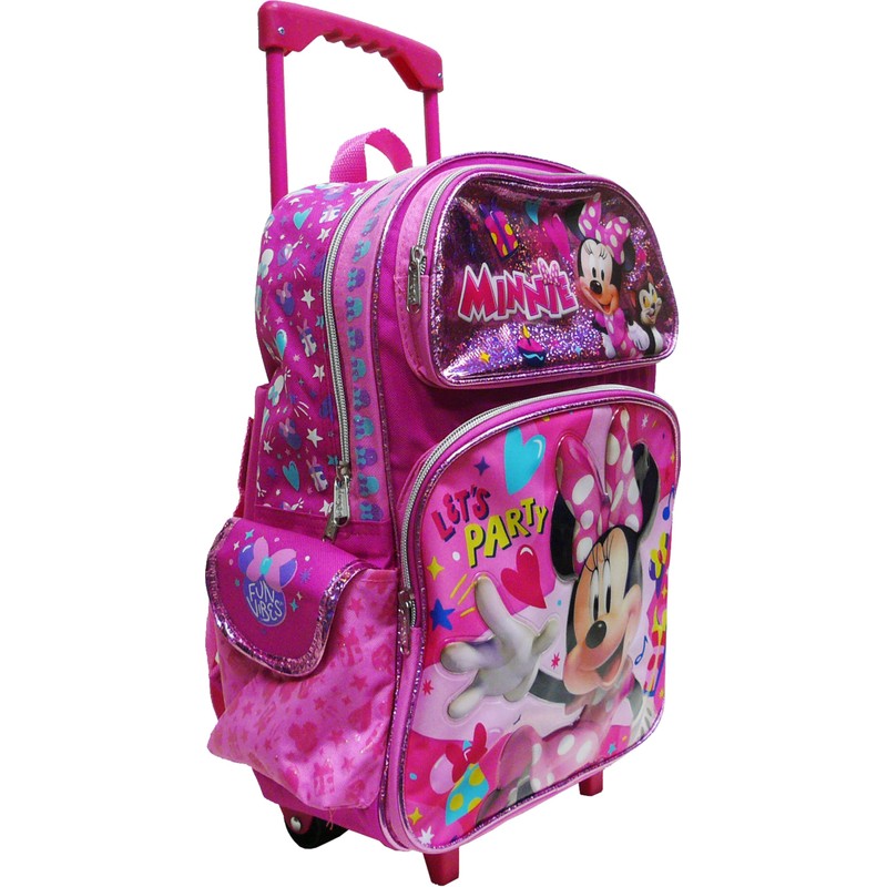 Ruz Minnie Mouse 16" Large Rolling School Backpack Girls Book