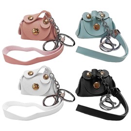 4 Pieces Mini Bag Pendant, Creative Keychain, Pu Leather Coin Wallet, Ladies Decorative Pendant, Cute Minimalist Keychain.