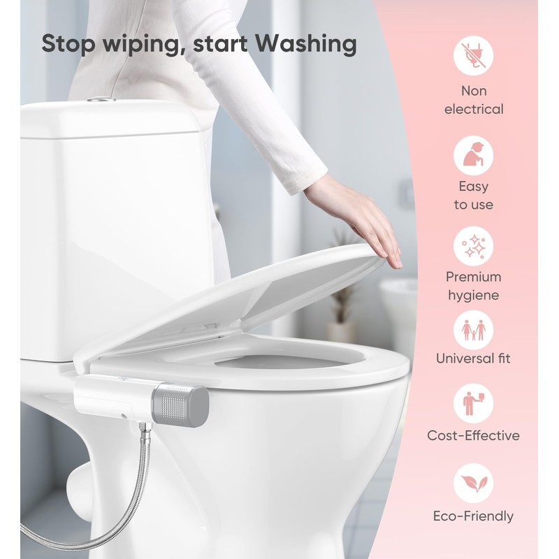 Bidet Attachment for Toilet Seat, Adjustable Fresh Cold Water Pressure