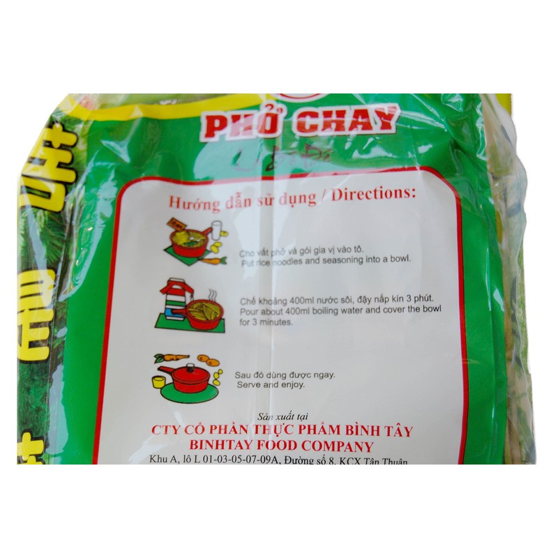 Binh Tay Pho Chay Vegetarian Instant Rice Noodles 14oz (Pack