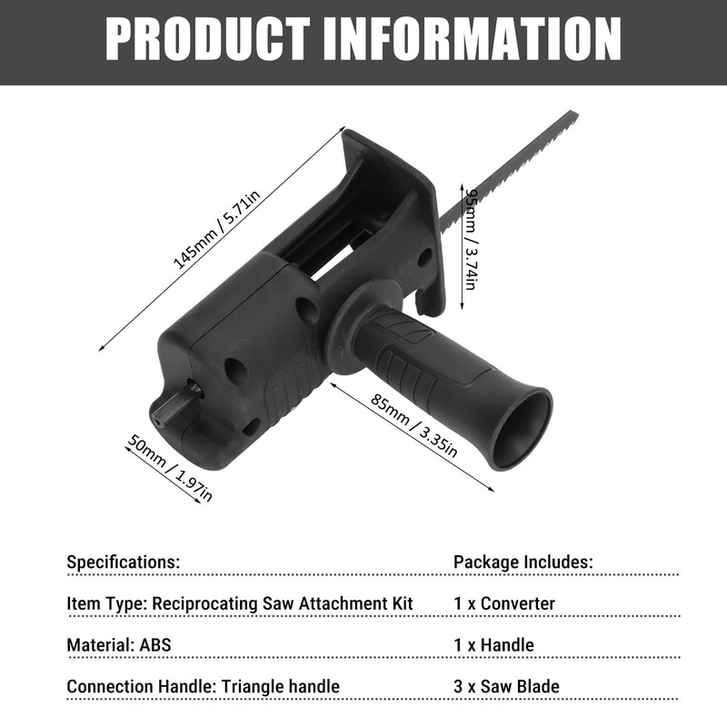 Candeon Reciprocating Saw Adapter for Cordless Drill, Reciprocating Saw Mounting