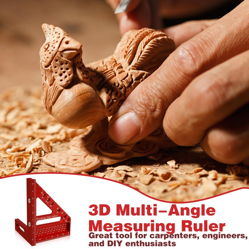 3D Multi Angle Measuring Ruler, Carpenter Square High Precision Square