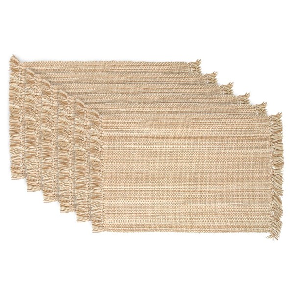 DII Variegated Tabletop Collection, Placemat Set3x19, Taupe, 6 Piece