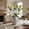 68cm Long Stem White Lilies Artificial Flowers 6PCS Real Touch