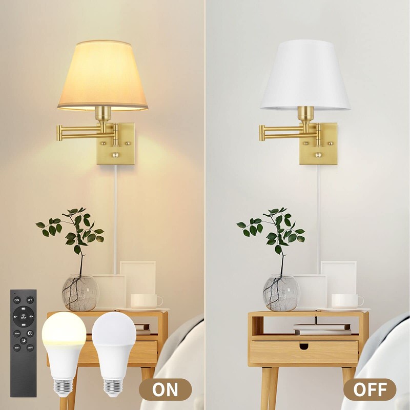 TRLIFE Dimmable Wall Sconce, Remote Control Dimming 10-100% and Adjustable