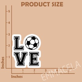 Love Soccer Stickers – Waterproof Vinyl Decals for Tumblers, Laptops, Water Bottles, Phones, Scrapbooks – Cute Soccer Design for Players, Fans, and Teams – 3" x 2.6" (3PCS).