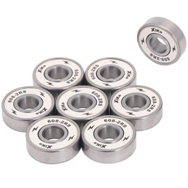 XiKe 8 Pcs 608-2RS Skateboard Bearings 8x22x7mm High Speed Smooth and Durable, Replace for Inline Skates Longboards Rollerblades Etc. (White)