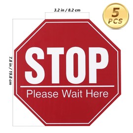 NUOBESTY 5 Sheets Stop Sign Stickers Please Wait Here